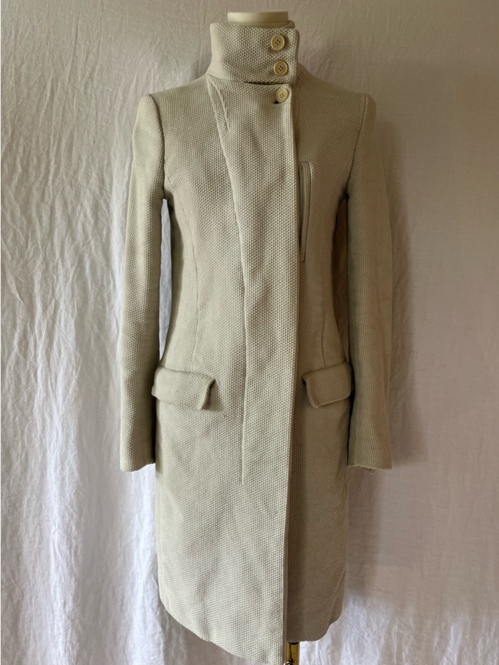 Rare Archival Helmut Lang
Honeycomb Funnel Neck Coat (Petite/XS)
